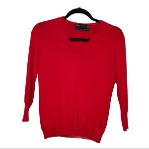 Zara Red Pullover Cashmere Silk Cotton size Medium